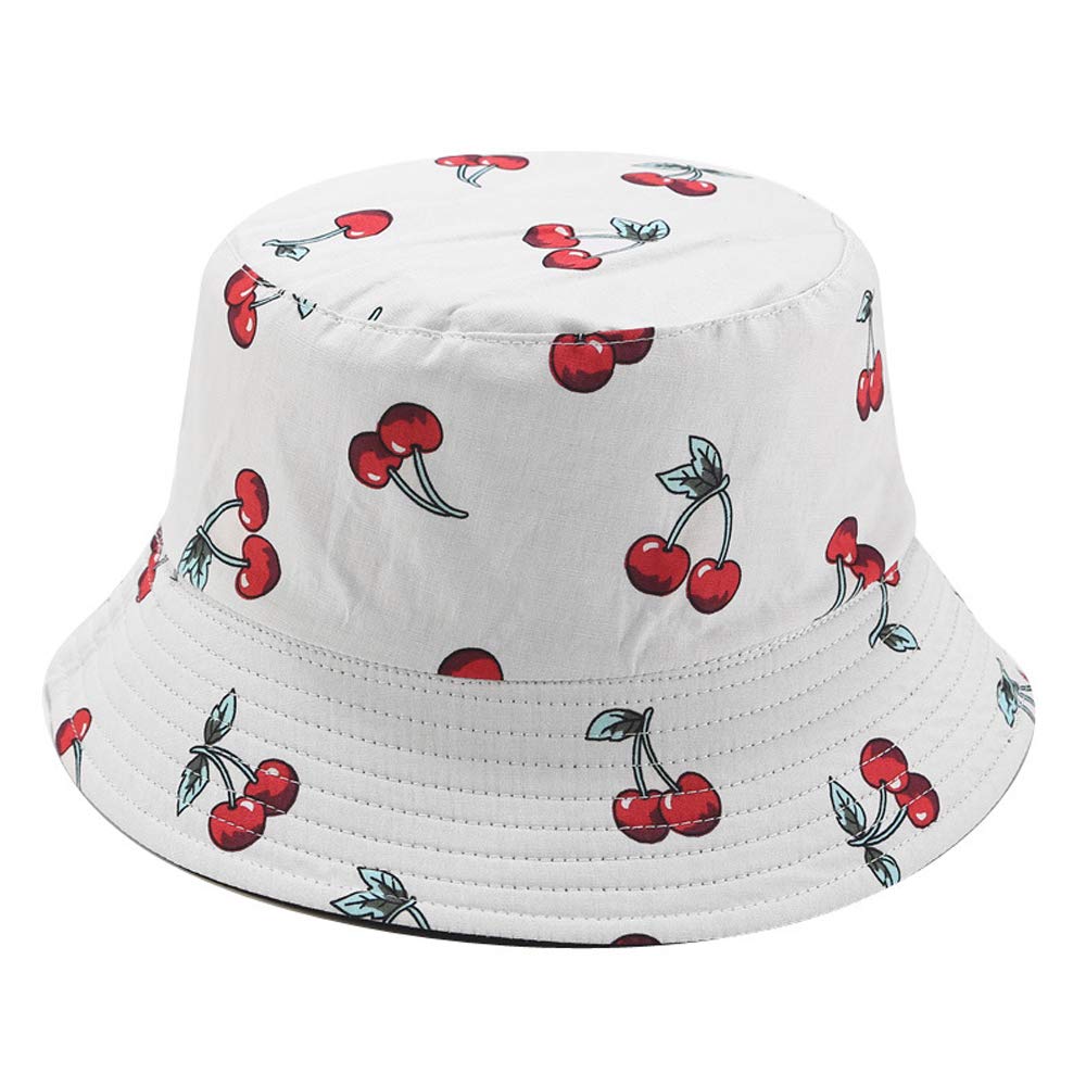BASIC MODELUnisex Fruit Printed Bucket Hat Fisherman Cap Summer Packable Reversible Sun Hat