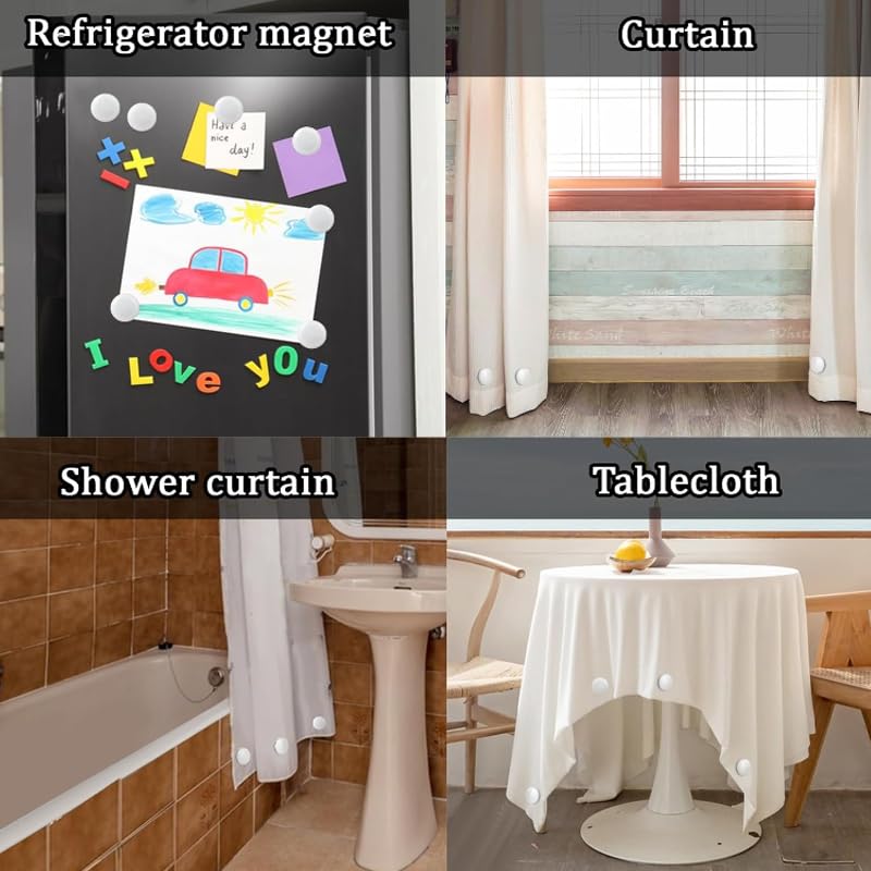 Lot De 6 Rideaux De Douche Lestés Avec Aimants Magnétiques - Poids Pour Rideau De Douche Et Nappes
