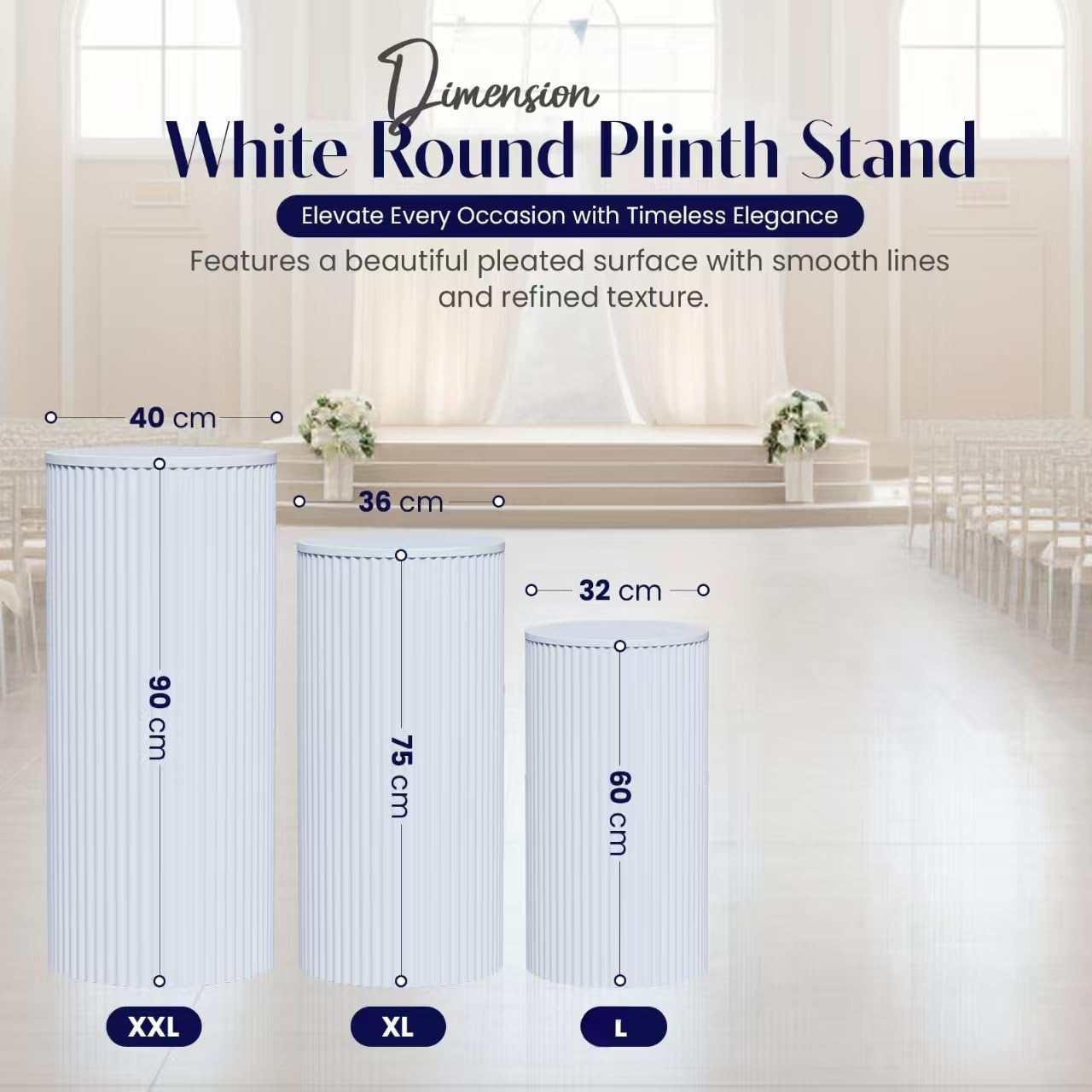 Présentoirs Cylindriques Ondulé en Métal, Lot de 3