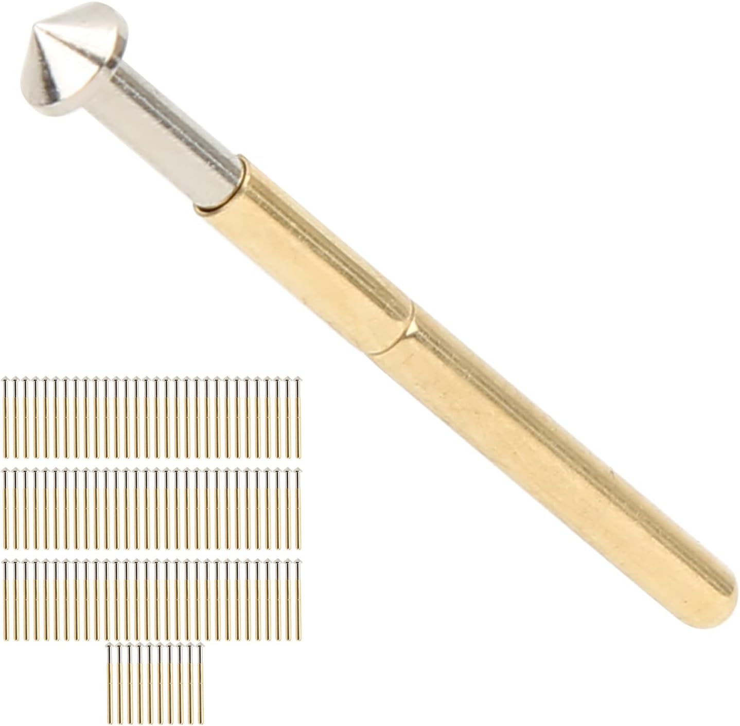 Spring Test Probes, 100Pcs P156-E High Accuracy Round Pogo Pins for PCB Board Testing Contact