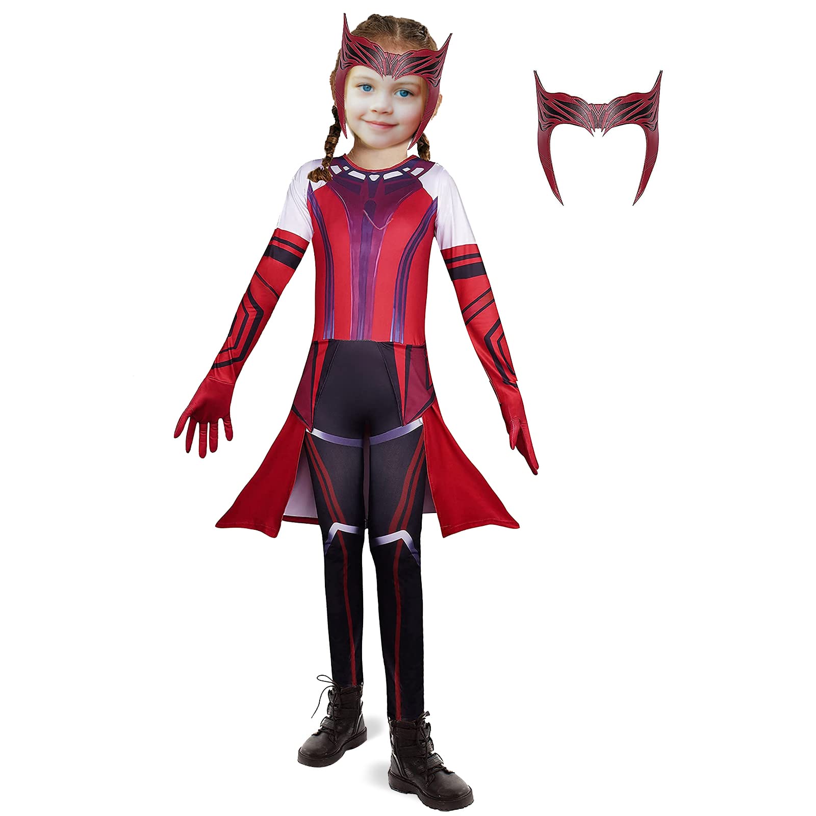 Buy Kids Wanda Maximoff Costume, let Witch Cosplay Outfit, Red Witch