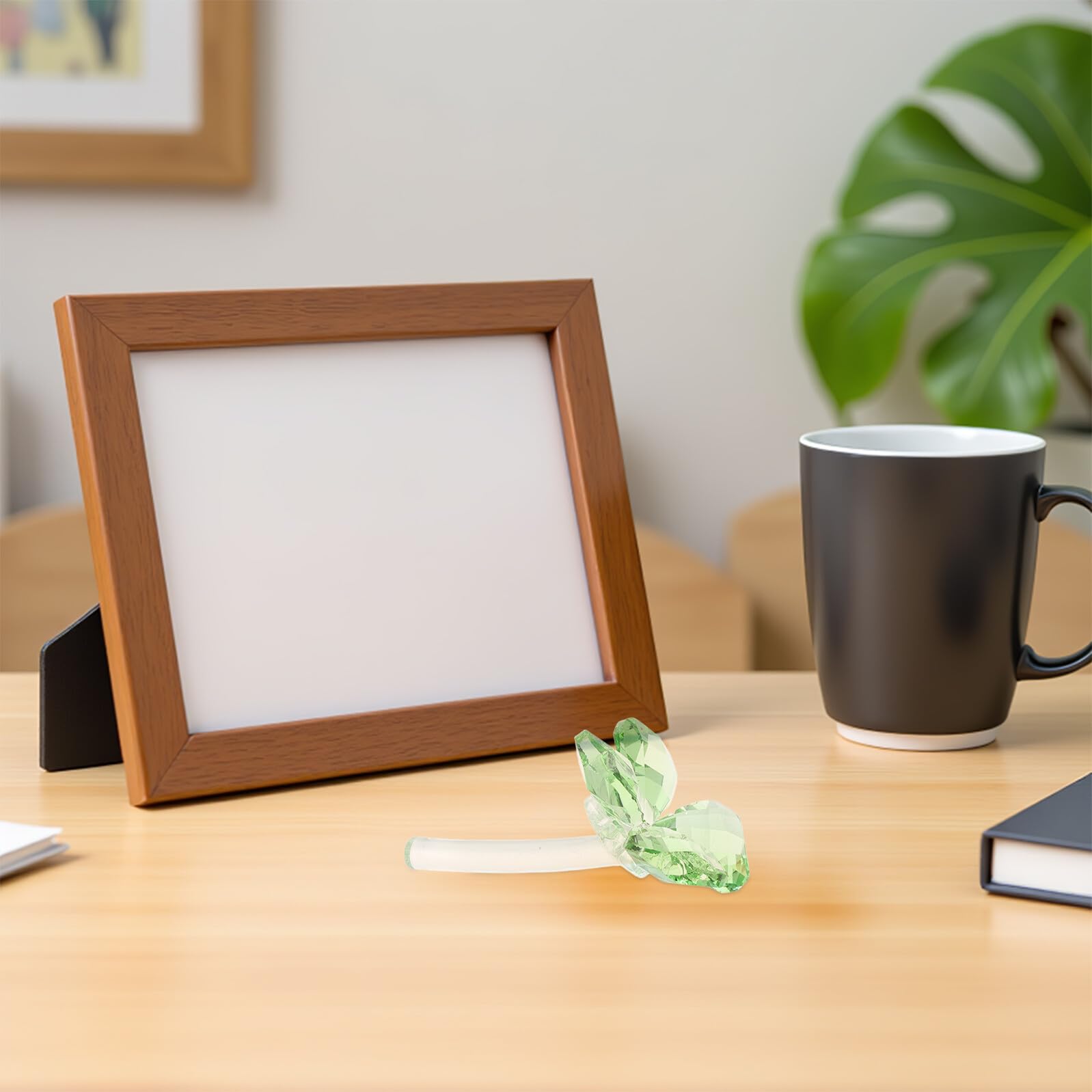 Ipetboom Kleeblatt-taschenanhänger aus Kristall Kleiner Glücksbringer Blumenfigur für Schreibtisch Vierblättrige Figuren als Dekoration für Zuhause oder Büro