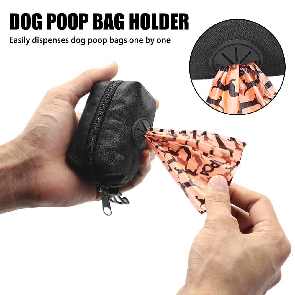 Dog Waste Bag Dispenser,Dog Poo Bag Holder with Hook & Elastic Strap & Carabiner Fits Any Dog Leas for Dog Walking Running Hiking - Image 3