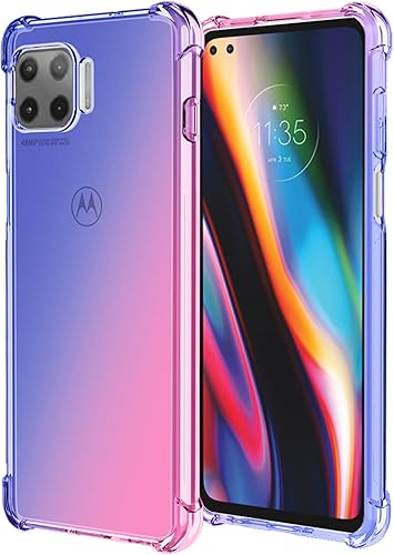OEURVQO Funda para Moto G 5G Plus Moto One 5G, transparente, lindo, degradado, colorido, delgado, suave, TPU, a prueba de golpes, antiarañazos,