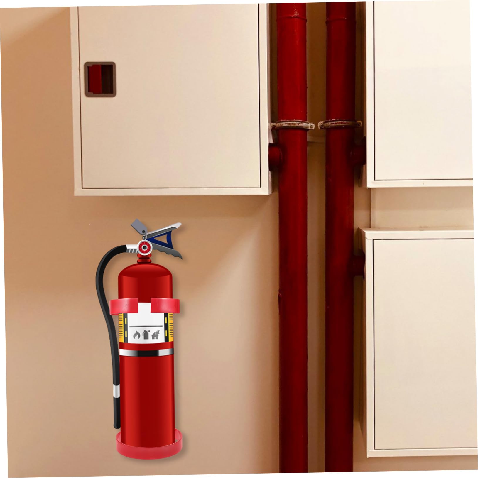 Angoily Support D'extincteur Mural en Fer Rouge pour Extincteurs de 5-6kg, Pratique et Robuste, pour Bateau et Véhicule, Porte-extincteur Sécurisé