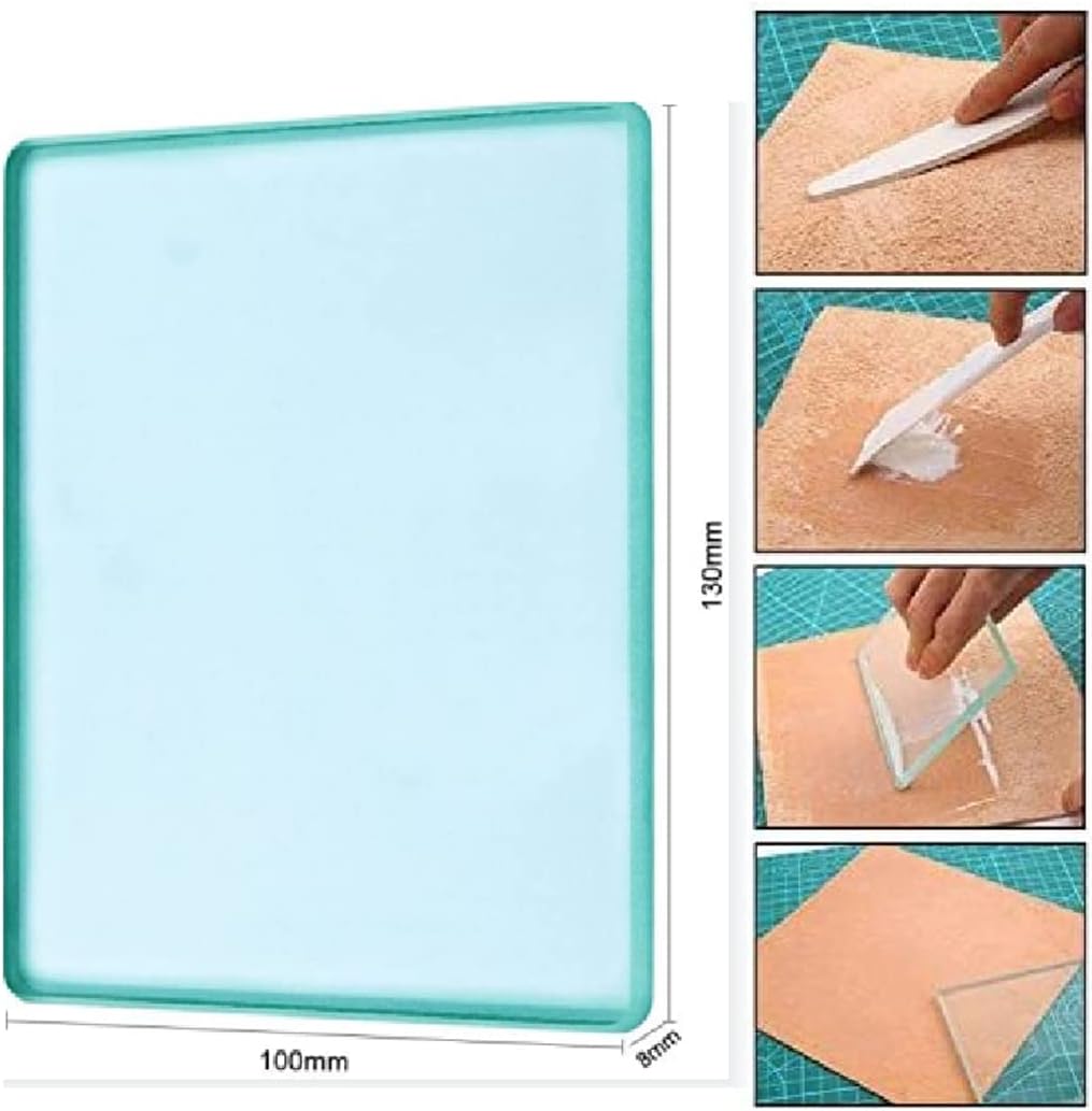 Leather Burnishing Tool - Leathercraft Glass Slicker, Professional Finish Tool Leather Craft for Burnishing Leather Color Light Green