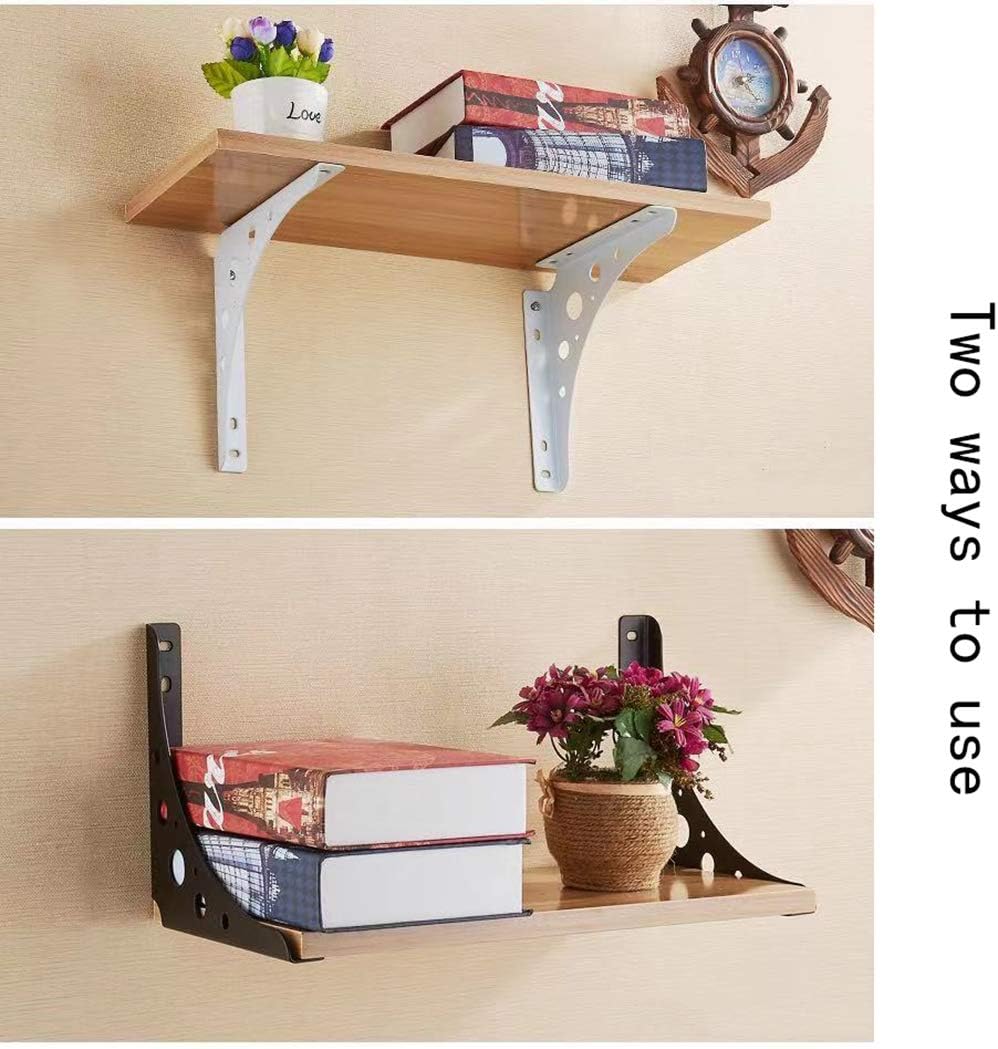 with Screws Supports Shelf Brackets Heavy Duty Floating Shelf Brackets Metal Shelf Bracket Right Angle Support Bracket Brackets Wall Mounted (300mm*300mm,White) (White 300mm*300mm)