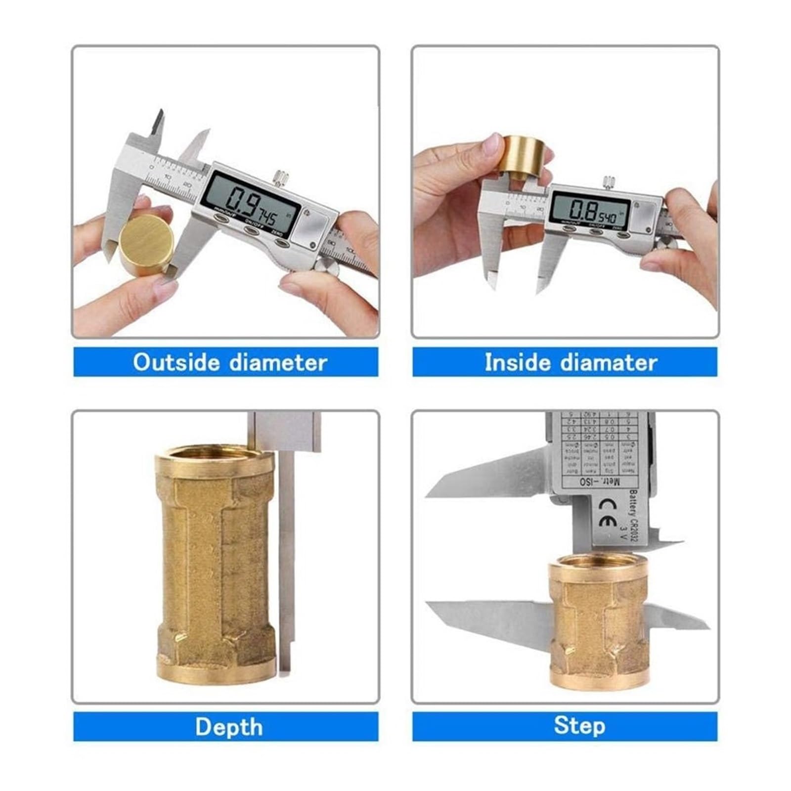 Calibradores Vernier Calibrador Digital De Metal Herramienta Medición Instrumento 6 "150 Mm NíTido Y FáCil De Leer