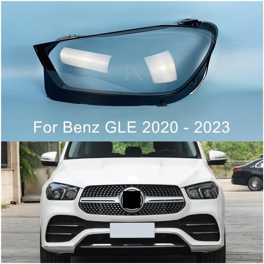 Car Headlight Glass Compatibie for Mercedes-Benz GLE 2020 2021 2022 2023 Car Parts Transparent Headlamp Shell Lens Cover Car Accessories Headlight Lens Cover Adhesive Lens Cover for(Large)