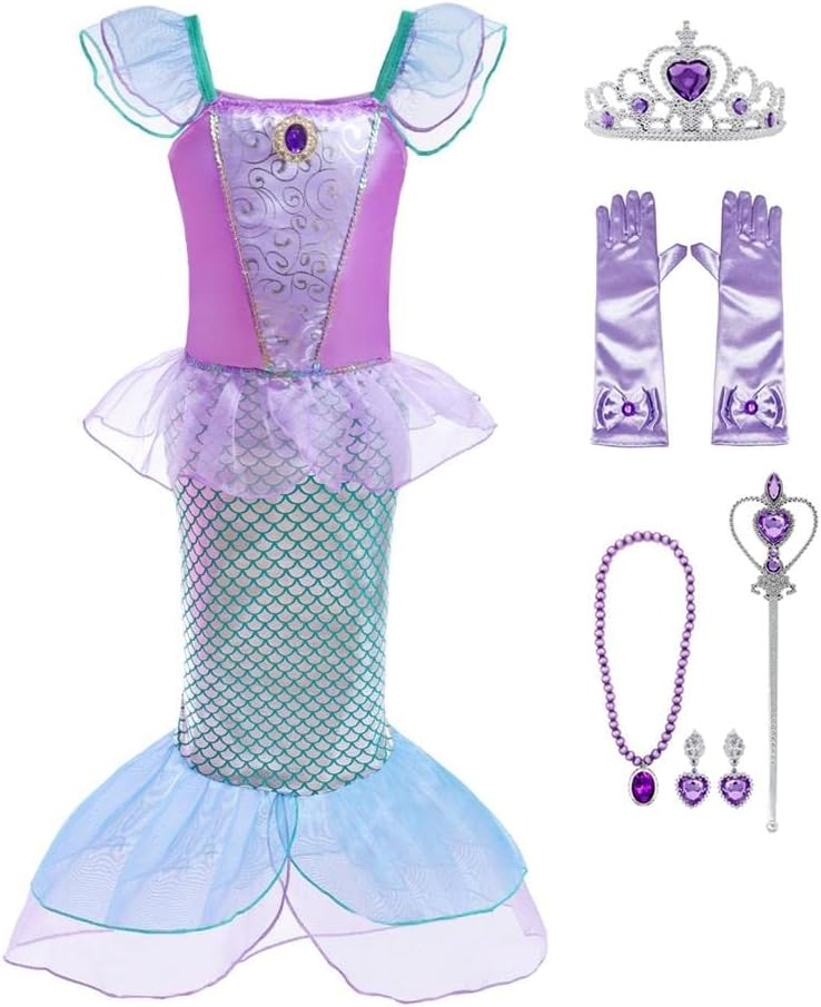Dressy Daisy Girls' Princess Mermaid Fairy Tales Costume Cosplay Fancy Dress Party