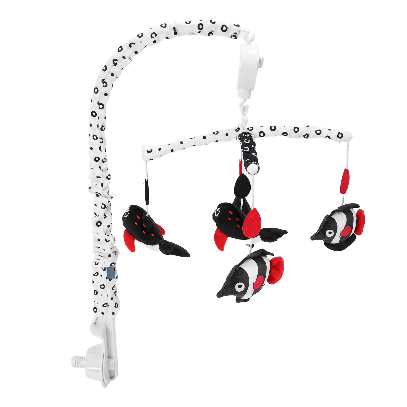 Cuna de bebé Móvil juguete musical Cuna móvil alto contraste negro rojo rojo suave peluche prevenir el estrabismo para la habitación de la guardería infantil (Océano)