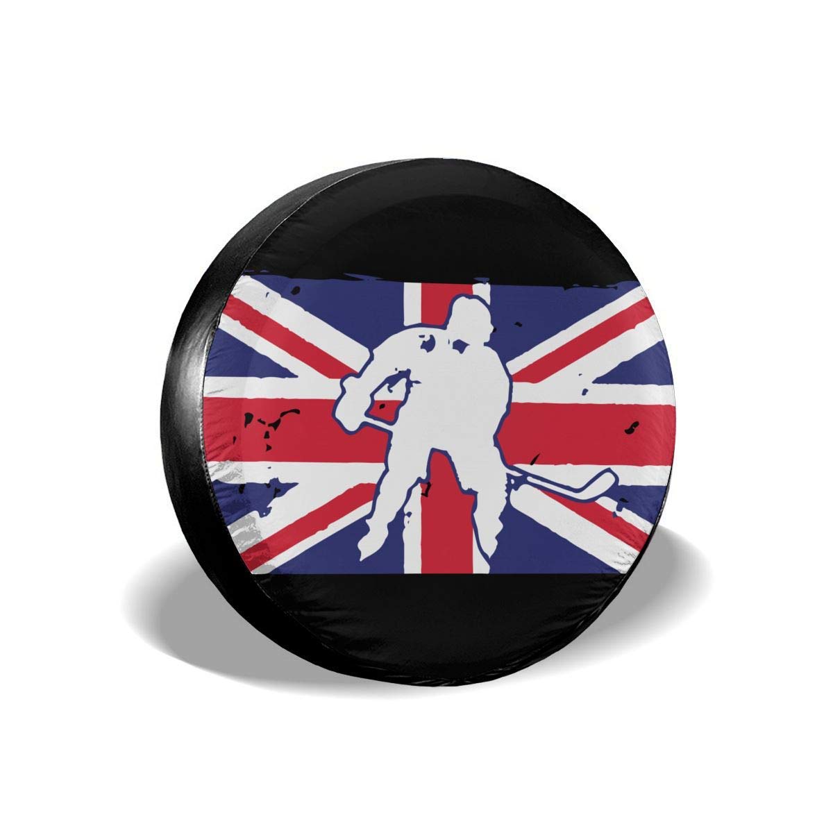 WBinHua Spare Wheel Covers, Sports Fan Tire Covers Hockey Great Britain Flag Universal Spare Wheel Tire Cover Fit for Trailer,RV,SUV and Many Vehicle