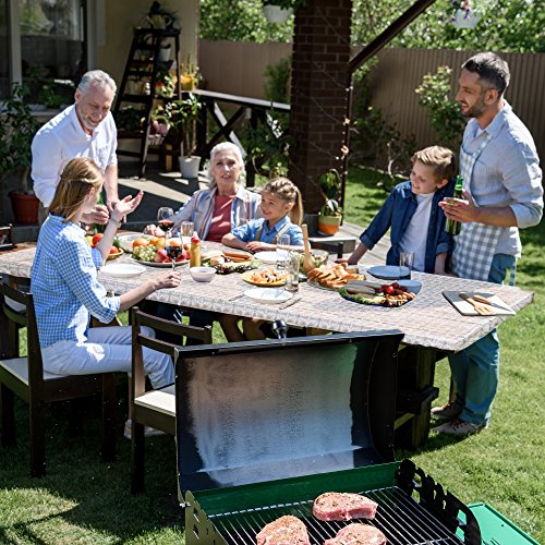 Atkessentialproducts Waterproof Plastic Vinyl Tablecloth Elastic Edged Rectangular Fitted Picnic Cover Outdoor Tablecloths Rectangle Tables Home Indoor Fits 6 Ft 30*72 Folding Table Silver Patterned #TOP3