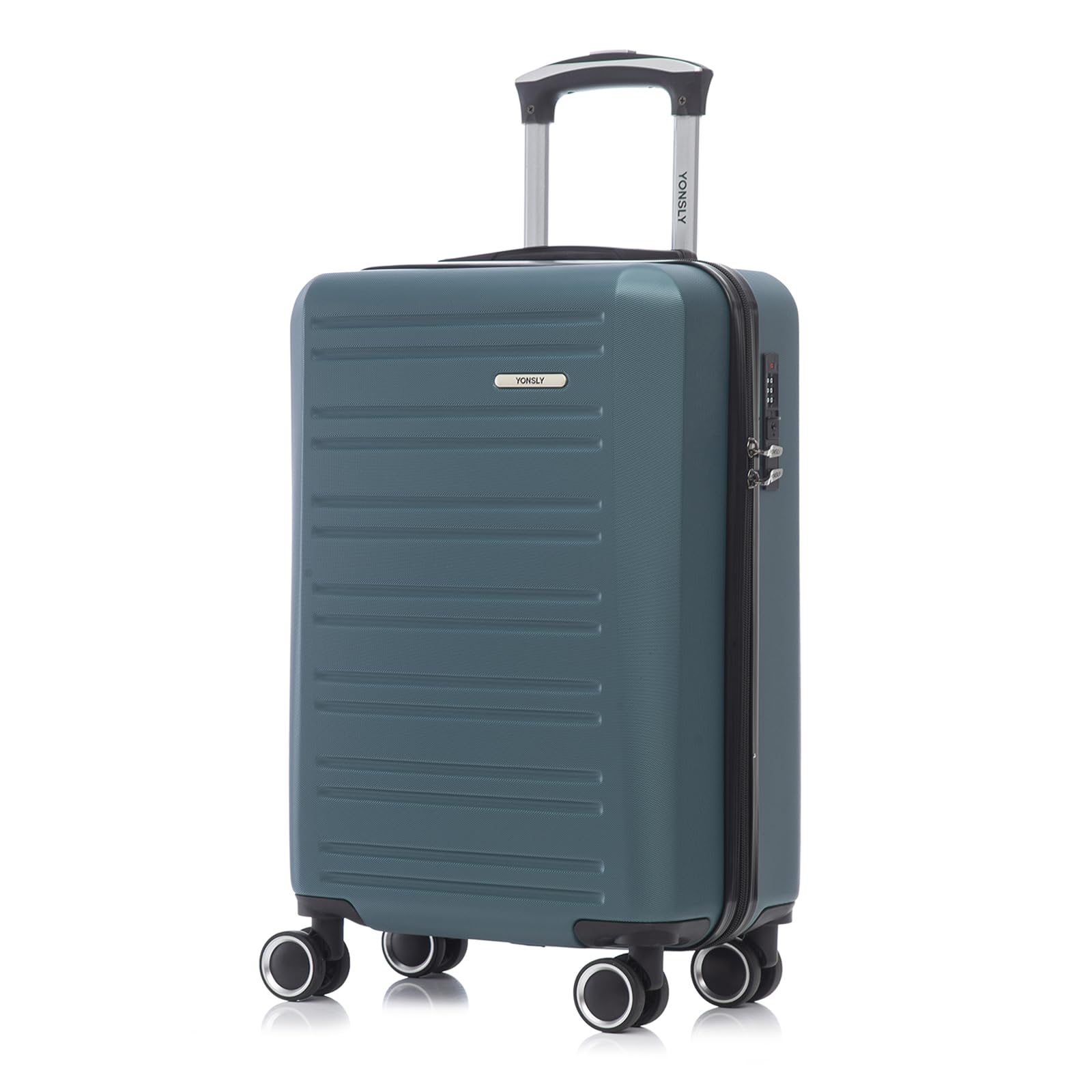 yonsly Koffer Suitcase, Trolley Reisekoffer, Rollkoffer Handgepäck mit 4 Rollen 360°, ABS Hartschalen, Sicherheitsschloss, Weicher Gummigriff, 210D-Futter