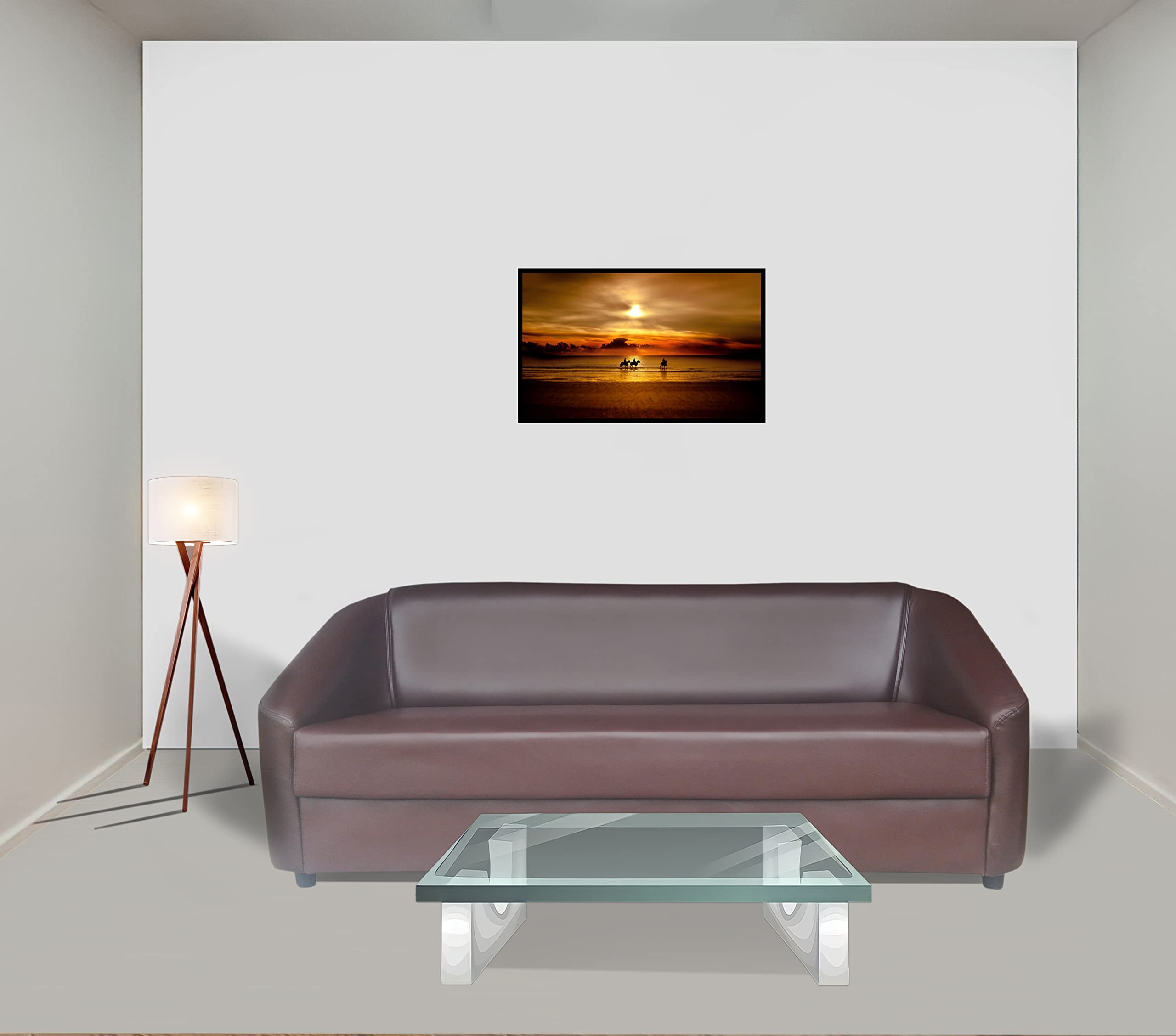 Mexico Leatherette Three Seater Modern Sofa - Brown