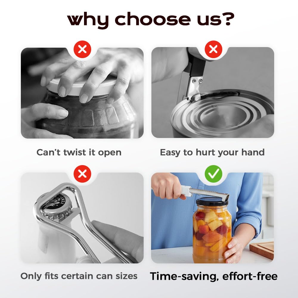 Abridor de tarros de boca ancha, agarre ajustable para tapas de hasta 3.9 pulgadas (1, B)