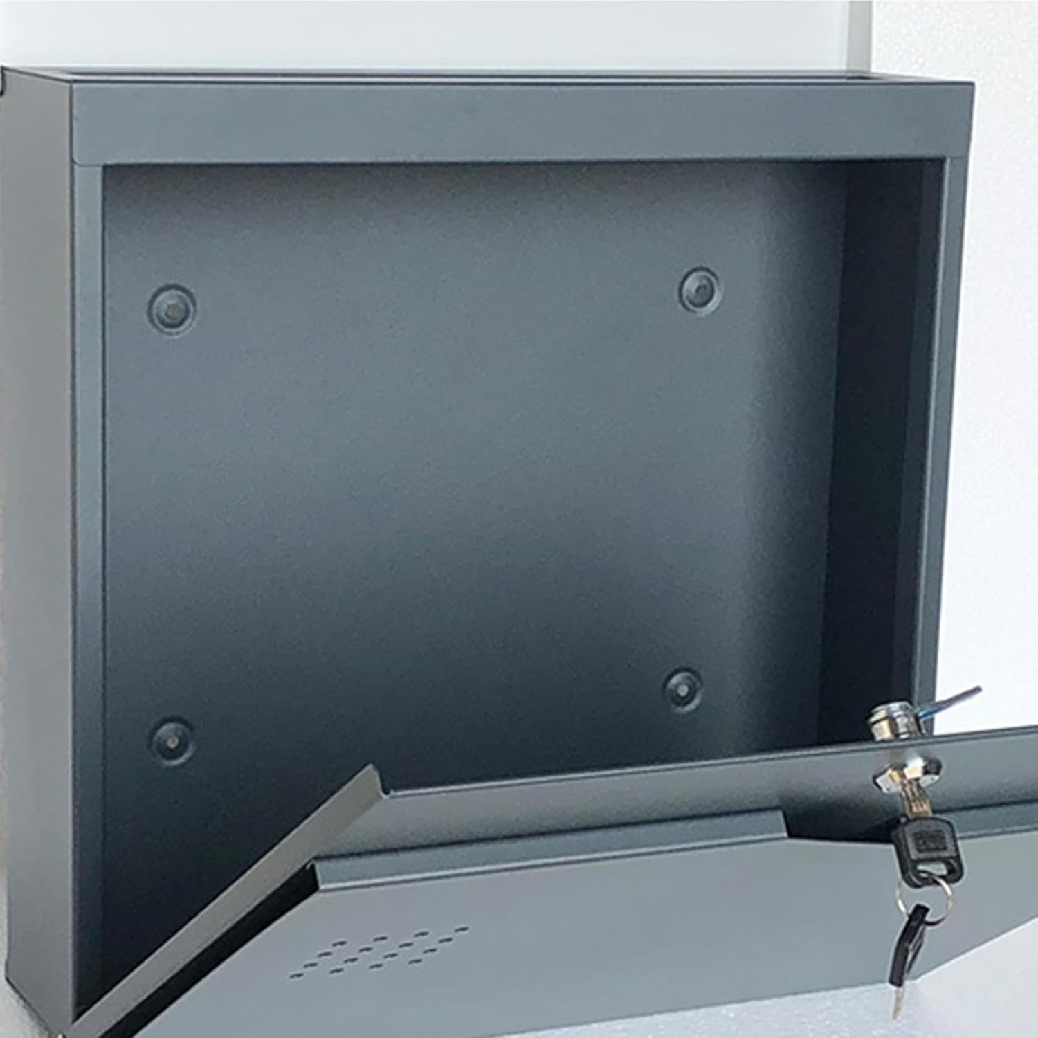 MELPHI Wall-Mount Mailbox with Lock, Modern Large Capacity Mailbox, Made from Galvanized Metal to Protect from The Elements & Theft, Security Lock Drop Box