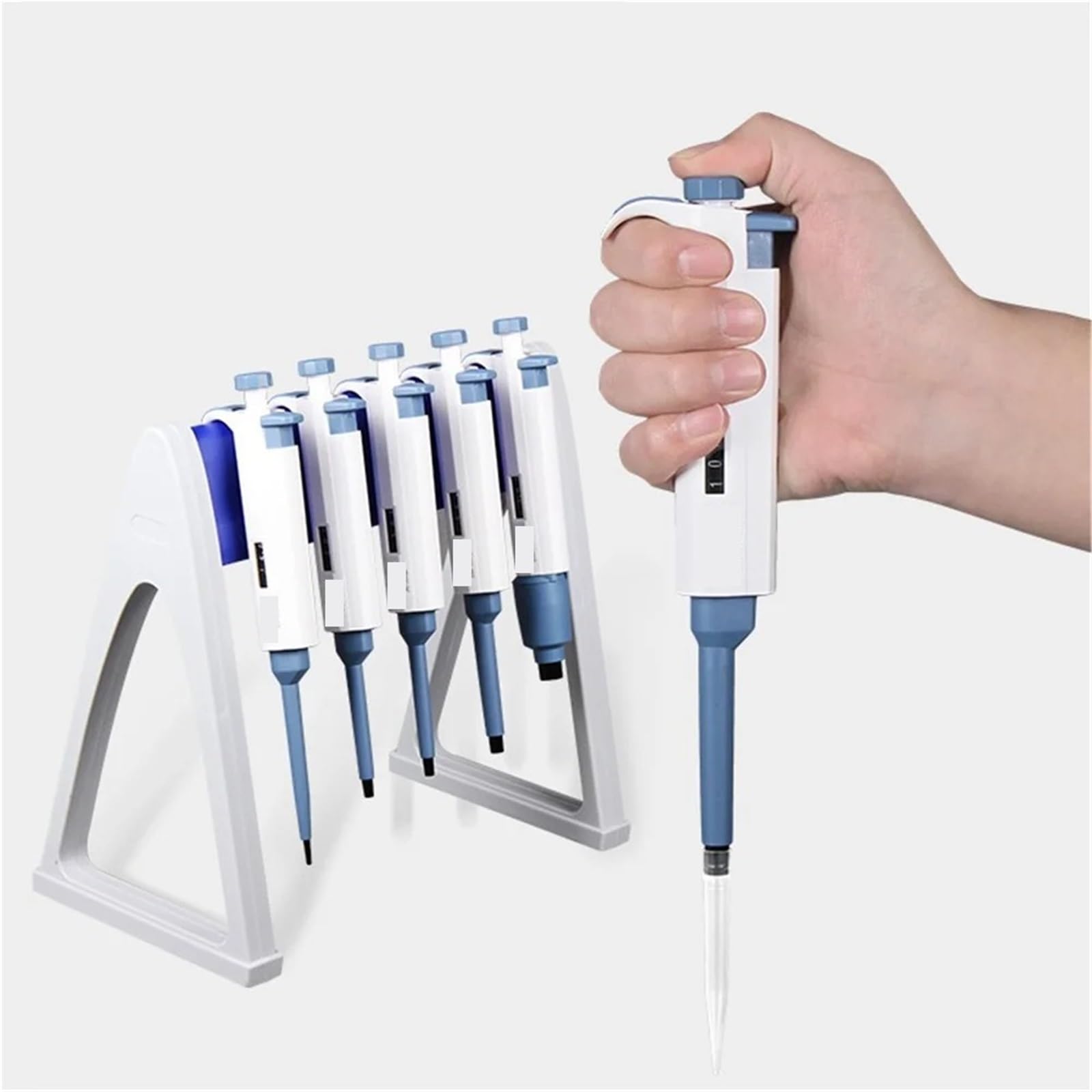 Pipeta, Micropipeta ajustable manual de un solo canal de laboratorio de 0,5 a 10 ul, pipeta de número continuo, suministros de laboratorio