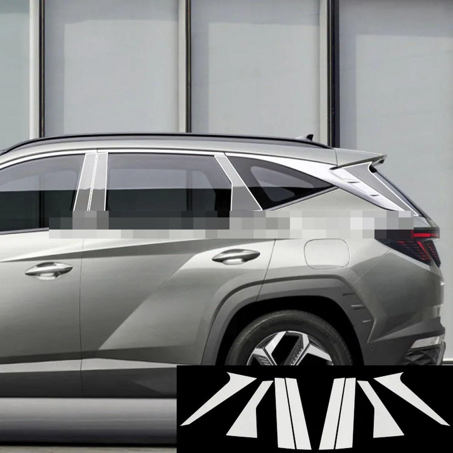 Zewnętrzna strona samochodu BC Słupek okienny PPF Folia ochronna Anti scratch Scratch TPU, dla Hyundai Tucson 2021-2023