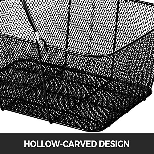 Mophorn SHOPPING BASKET S With Handles, Black Metal Shopping Basket, Portable Wire Shopping Basket thumb #3