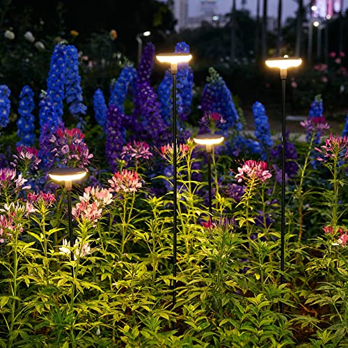 GEARLITE Solarlampen für Außen Garten 4 Stück, Warmweiß Solarleuchten für Außen mit 1000 mAh Batterie, 40 Lumen Extra Helle Gartendeko mit IP65 Wasserdicht für Draußen Terrasse Balkon Outdoor (Medium)