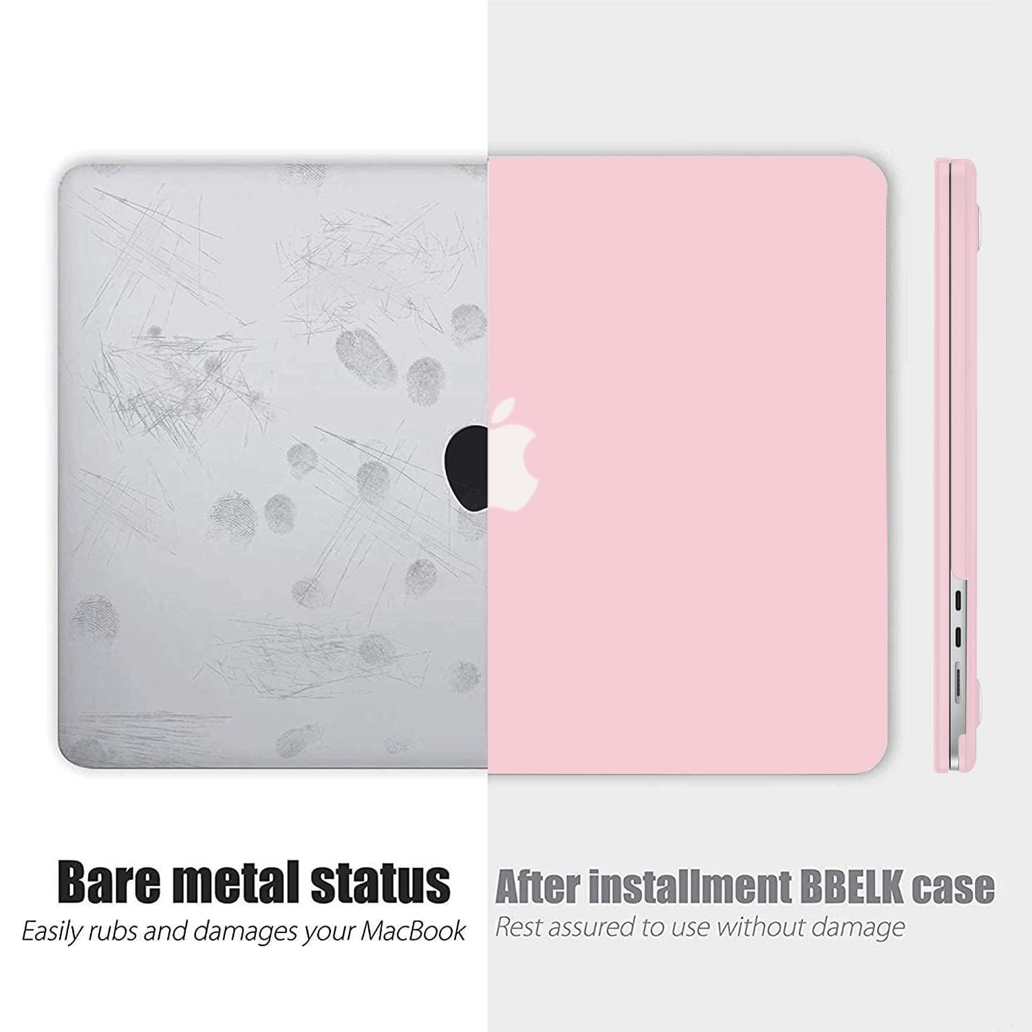Dl3 Mobilak Compatible with MacBook Air 13 inch Case 2022 2021 2020 2019 2018 Release A2337 M1 A2179 A1932 Touch ID, Plastic Hard Shell Case Cover Compatible with MacBook Air 13.3 inch (Baby Pink)