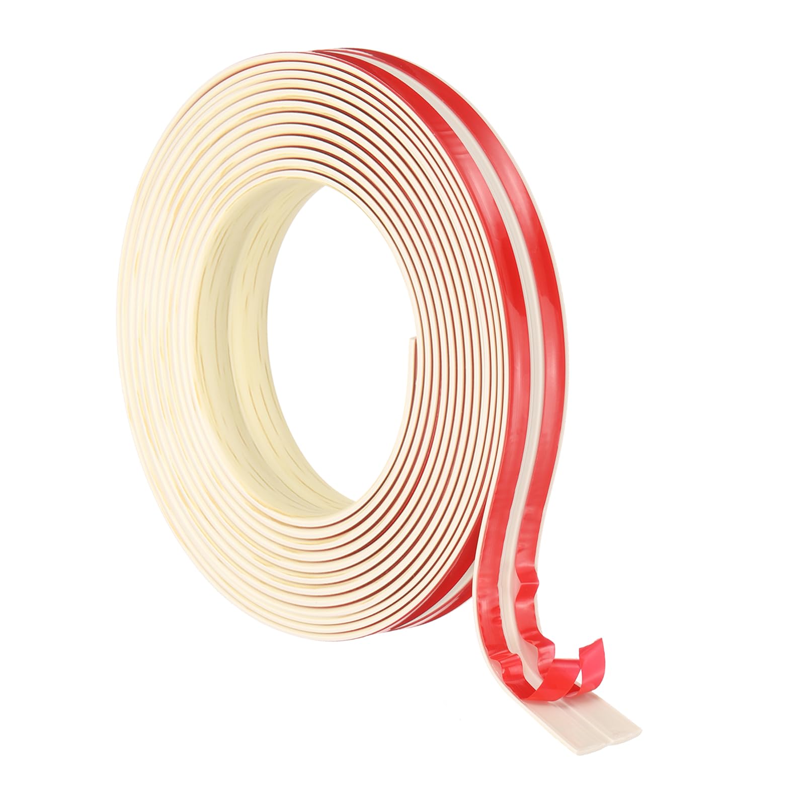 PATIKIL 2cm x 3 Meter Wall Corner Protector, Self Adhesive Wall Corner Guard Edge Protector Flexible Peel and Stick Molding Trim for Ceiling Countertop, Beige Wood Grain
