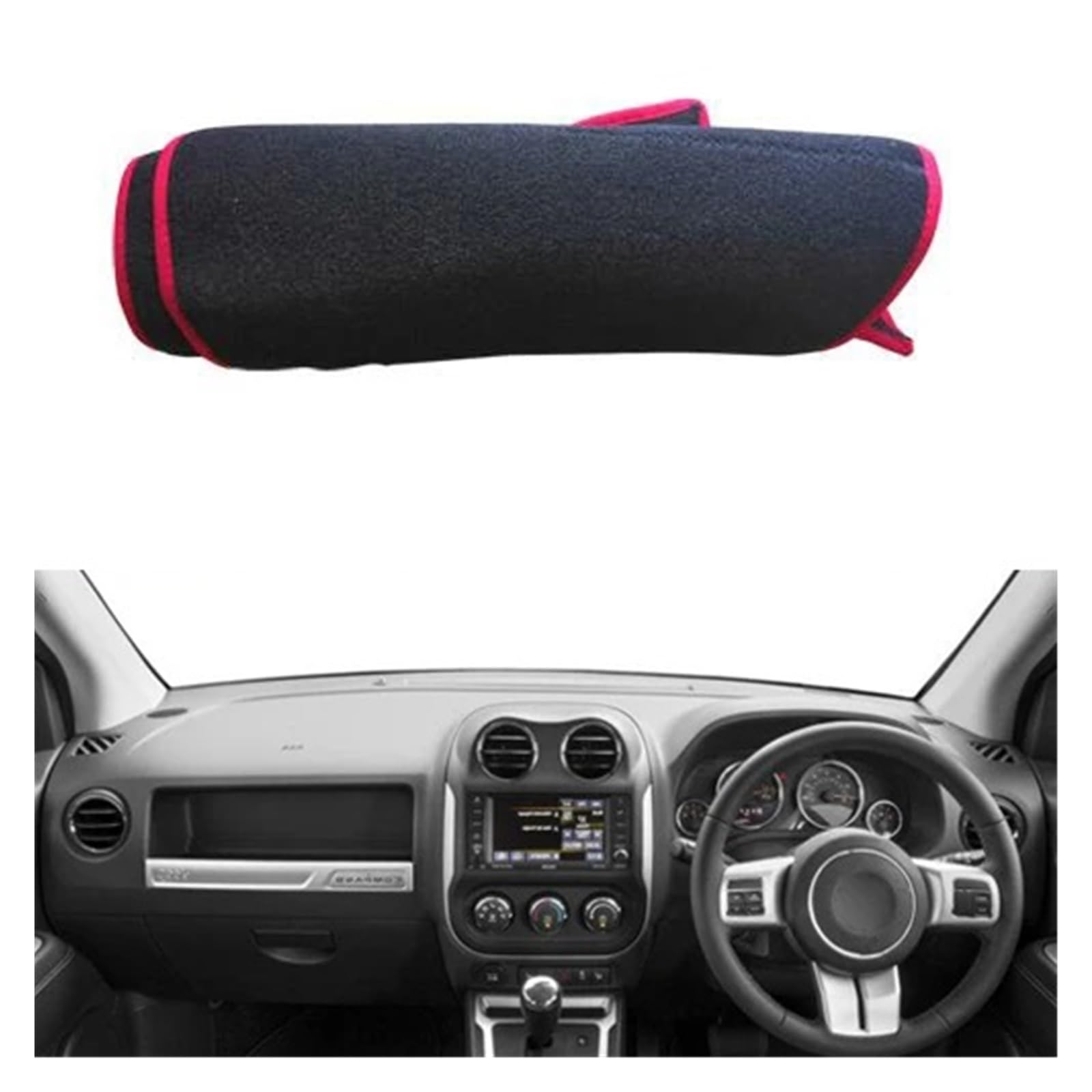 Alfombrilla para salpicadero Jeep Patriot y Compass parasol protector negro 3