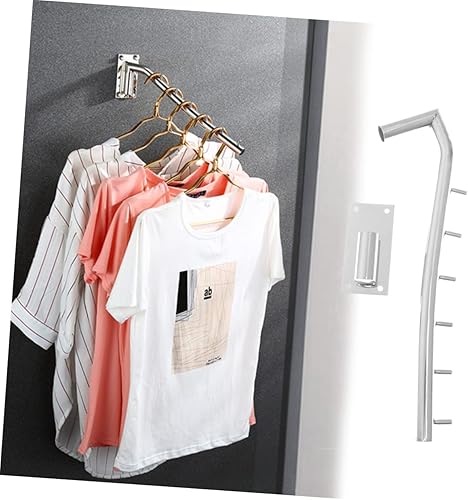 Miniatura 9 de Percha de metal de acero inoxidable, perchas para faldas, gancho para ropa, ahorrador de espacio, perchas para colgar en el armario