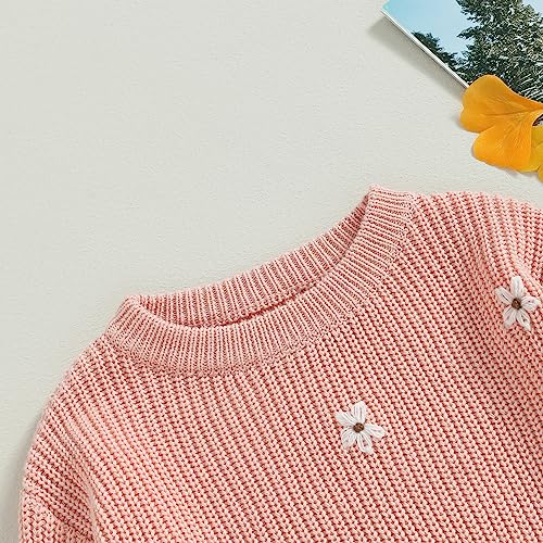 Toddler Baby Girl Boys Sweater Long Sleeve Flower Pullover Tops Knitted Sweatshirt Fall Winter Clothes3