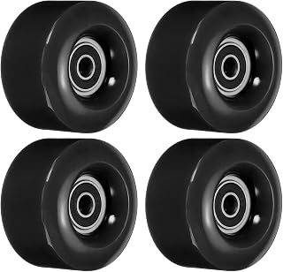 PATIKIL 32 x 58mm Roller Skate Wheels with Bearings, 4 Pack 82A Quad Skate Replacement for Double Row Skate Skateboard Indoor or Outdoor, Black
