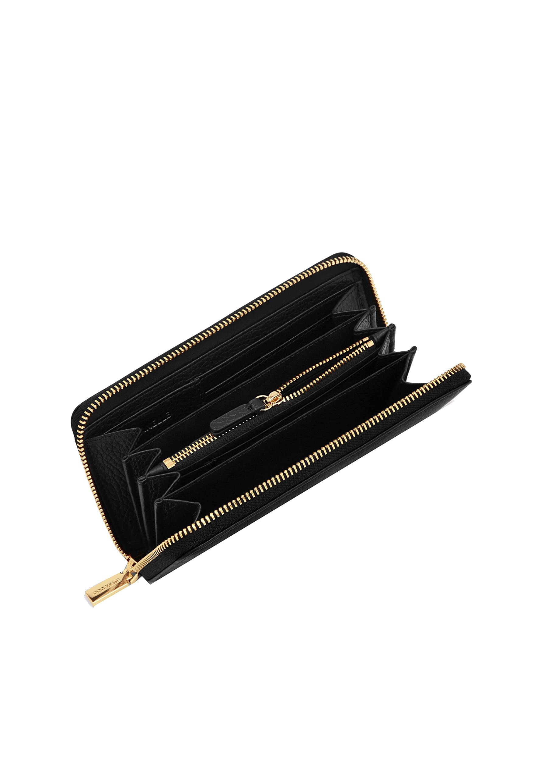 Coccinelle Pelle portafoglio Metallic Soft Wallet Grained Leather Noir nero