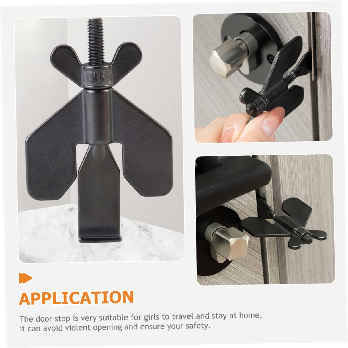 Operitacx 5 Pièces Verrou de Porte Portable Inoxydable Dispositif de Sécurité pour Maison et Butée de Porte Durable et Pratique Installation Sans Perçage