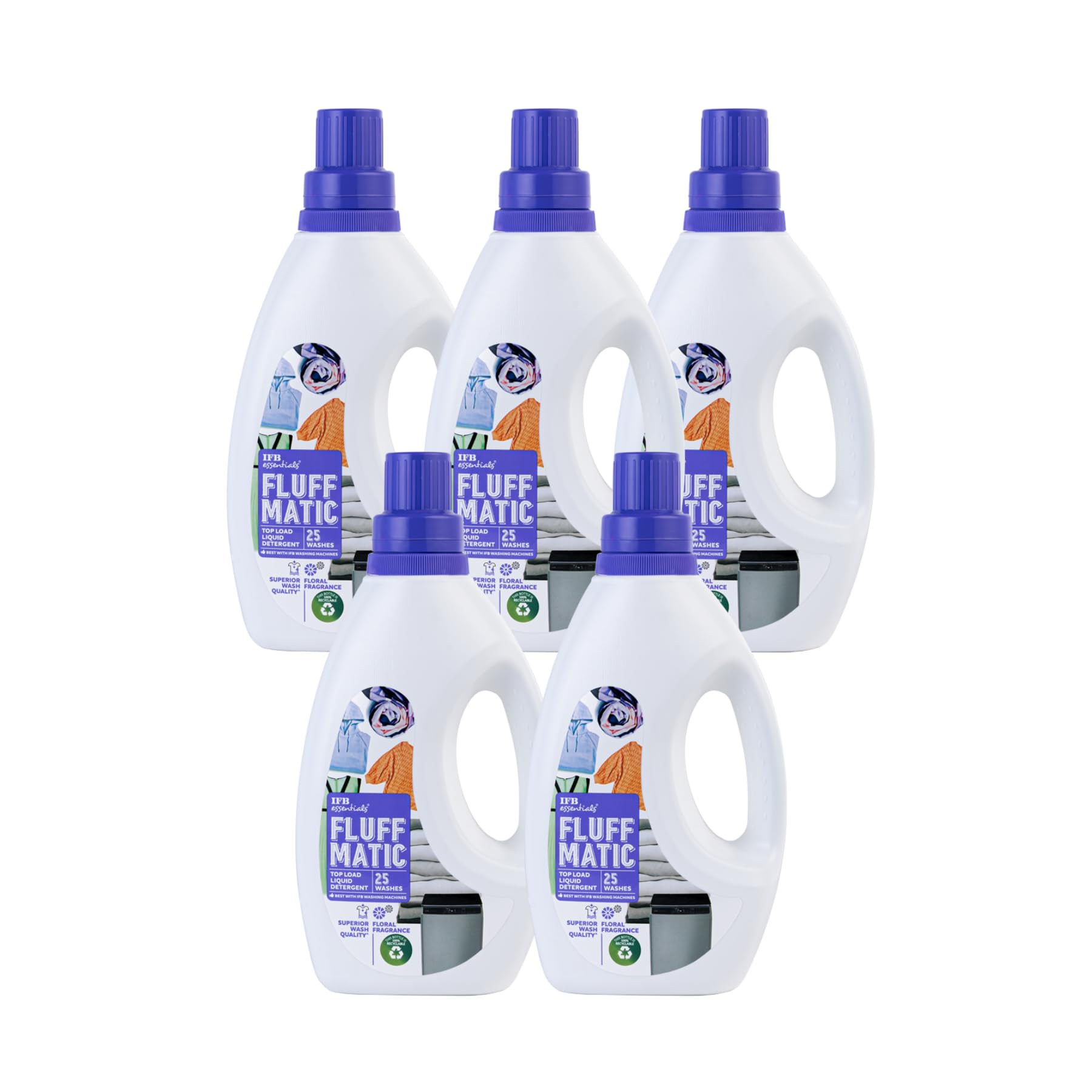 IFB essentials Top Load Washing Machine Liquid Detergent (Pack of 5 * 880 ml)