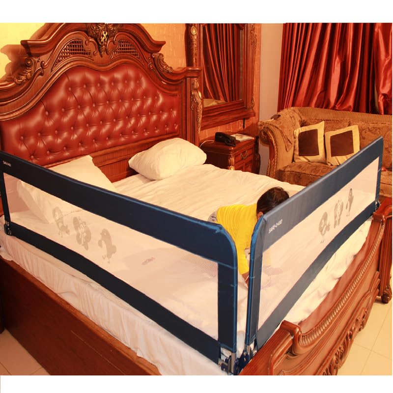 SAFE-O-KID- (Pack of 2 Safest Bed Rails Extra Large (6ft/ 72 inches/183 cms/x 2.1 ft/ 25 inches/63 cms)- Dark Pink with Free 30 Days Mosquito Safety Pack