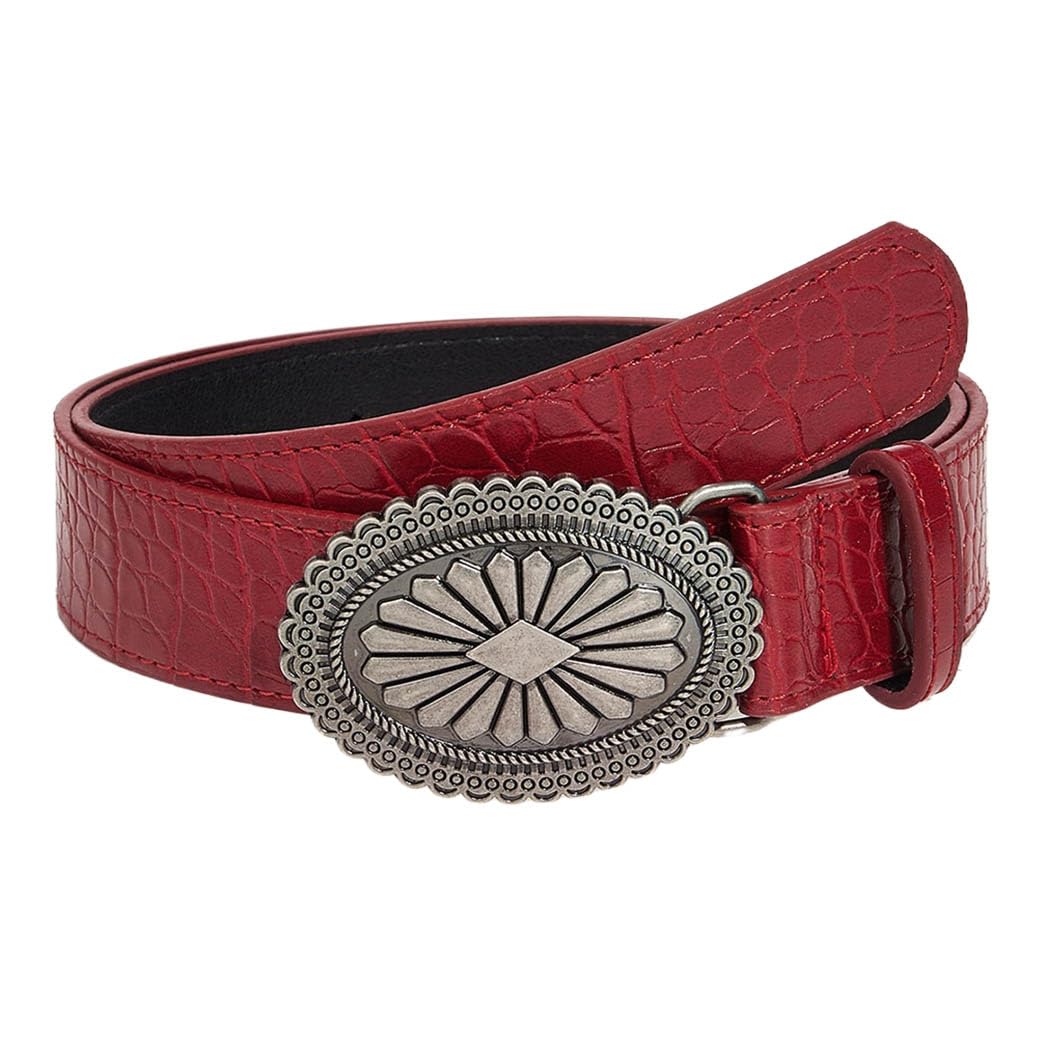 Auwoyss Western Belt for Women Star Buckle Cowgirl Waist Belt for Pant Dress Vintage Ladies Leather Belts