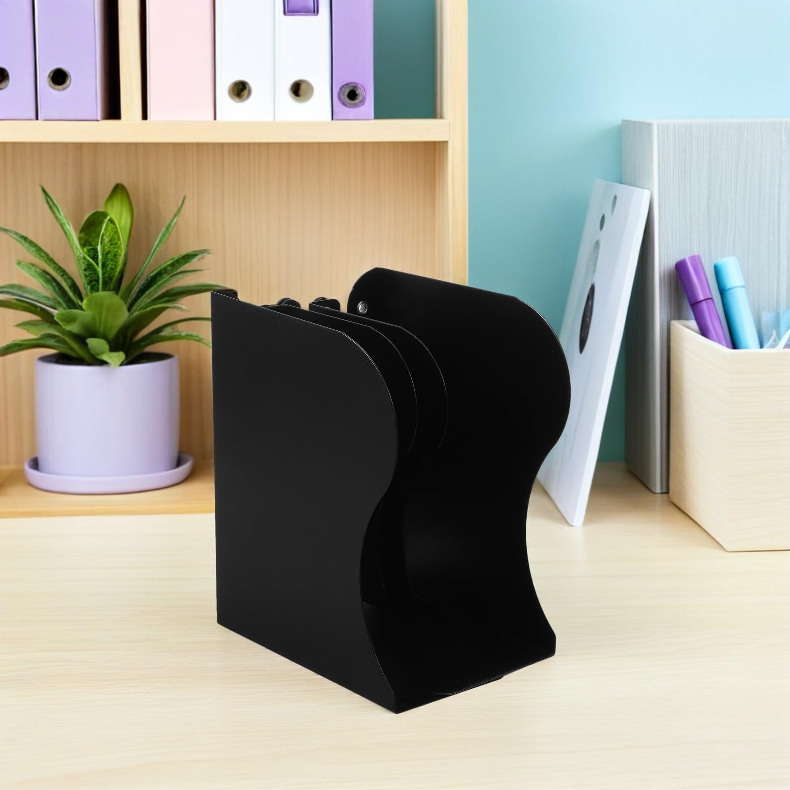 2 Piezas Sujetalibros Extensible de Metal para Organizador