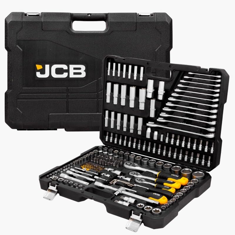 JCB Juego de herramientas (216 piezas, 1/4''3/8''1/2'', 6 cantos), juego de herramientas
