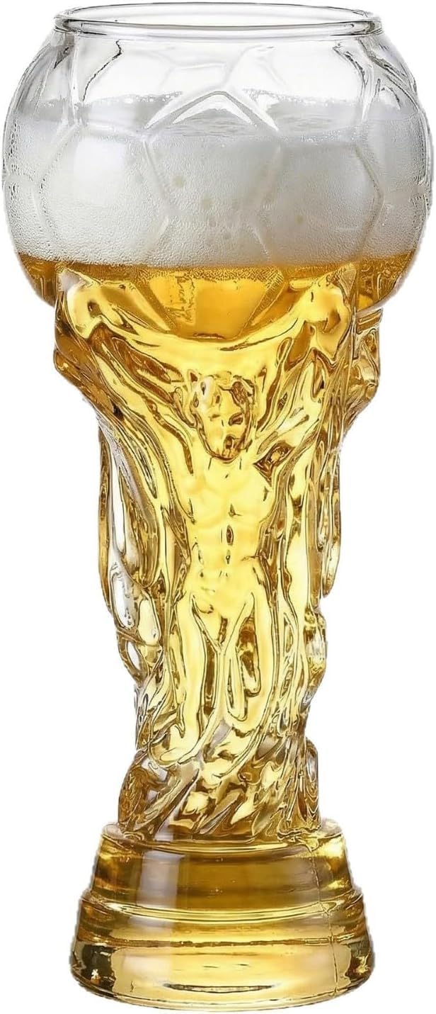 WOGOYO Trophy Style Beer Glass for 2026 World Cup, Large Beer Mug for 2026 Football Match Day Bar Watch Party & Gift for Father Men Football Soccer Fans (A-800ML)