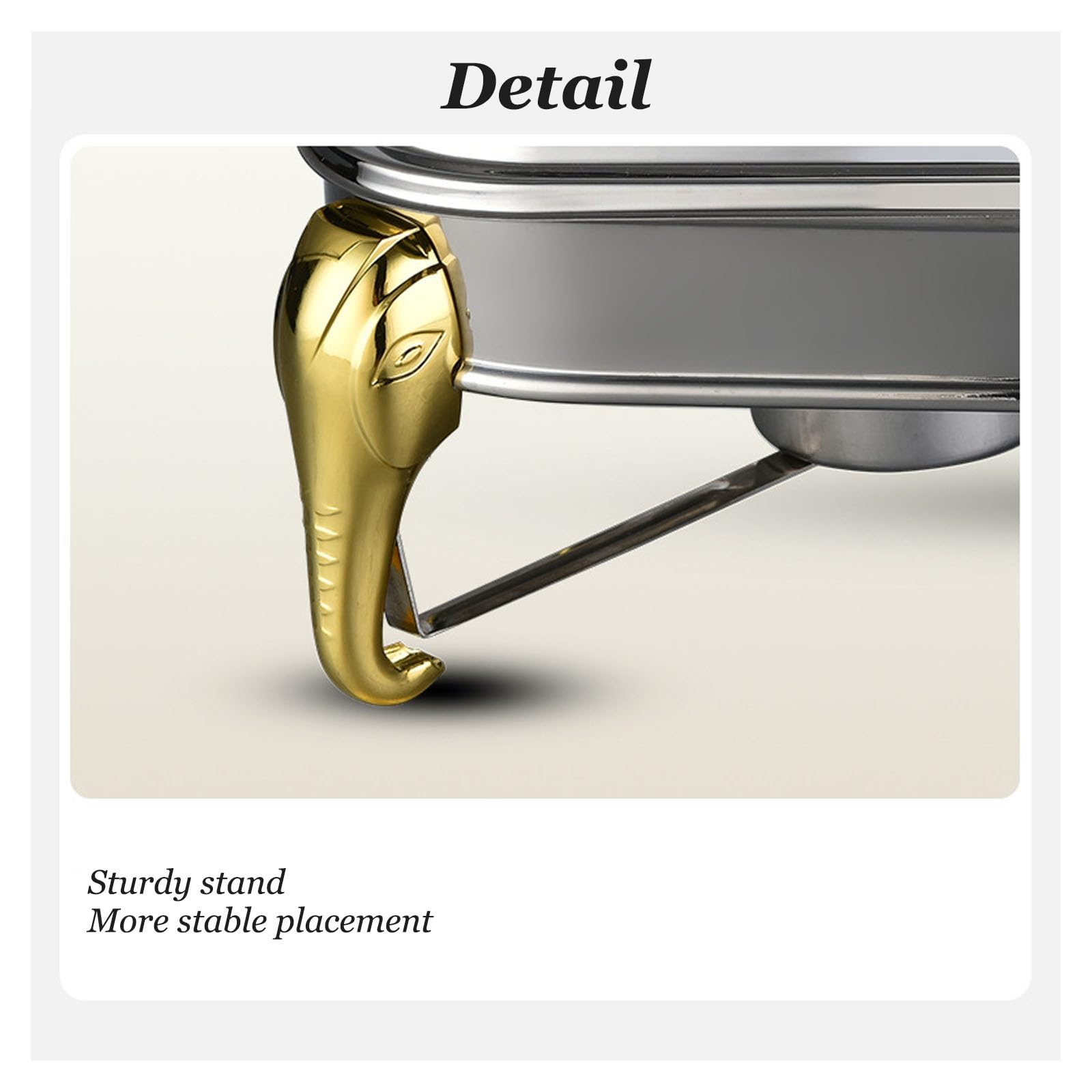 Buffet Chafing Dish, Edelstahl Warmhaltebehälter Thermostat-Töpfe Speisewärmer mit griff,Essenserwärmung für Catering Party Hochzeit Buffet(Gold,2.4L)