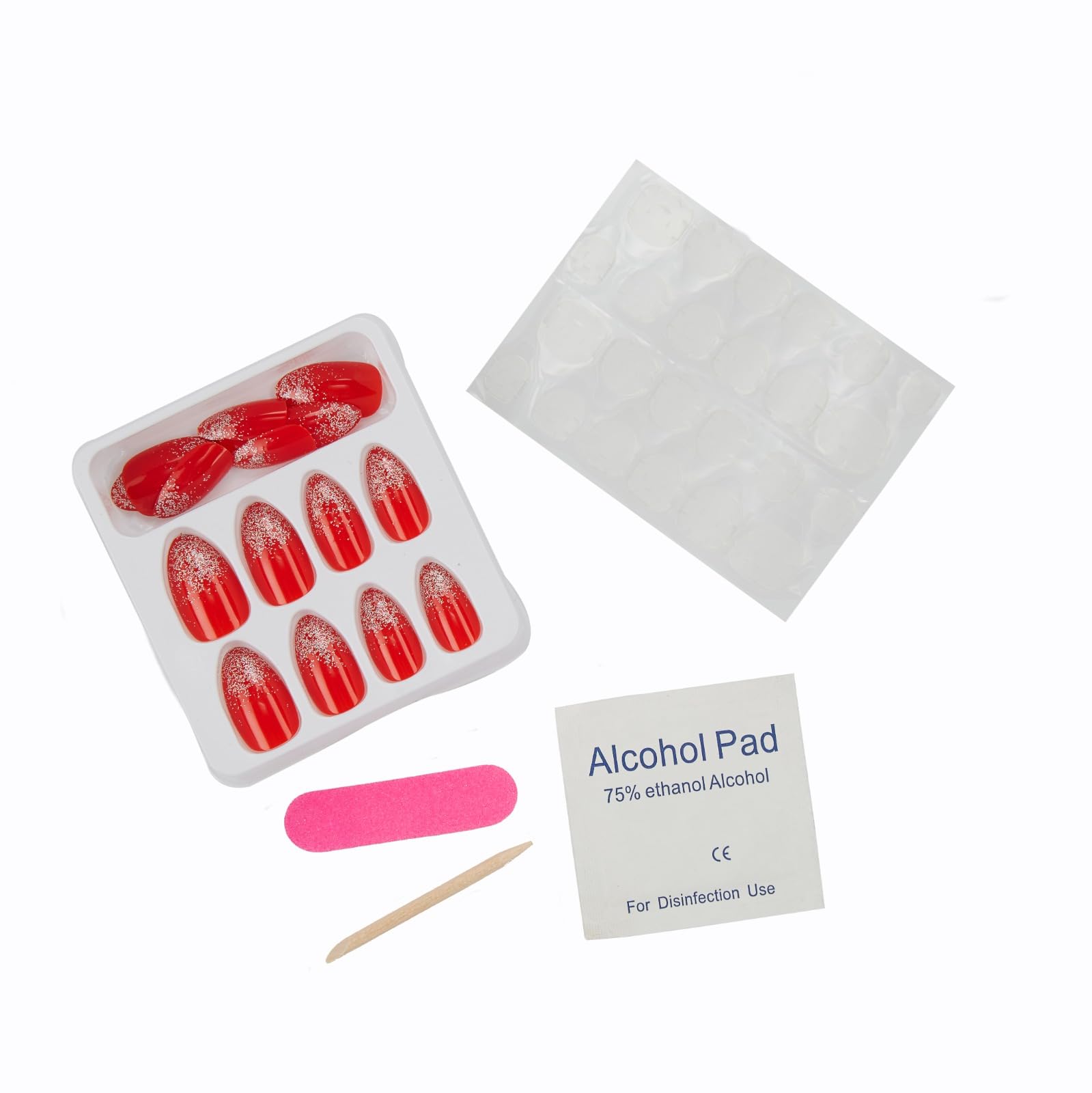 CherryBox 24 Artificial Nails | Fake nails | False Nails - Salon Manicure Acrylic Nail Art (1, Mid) 1