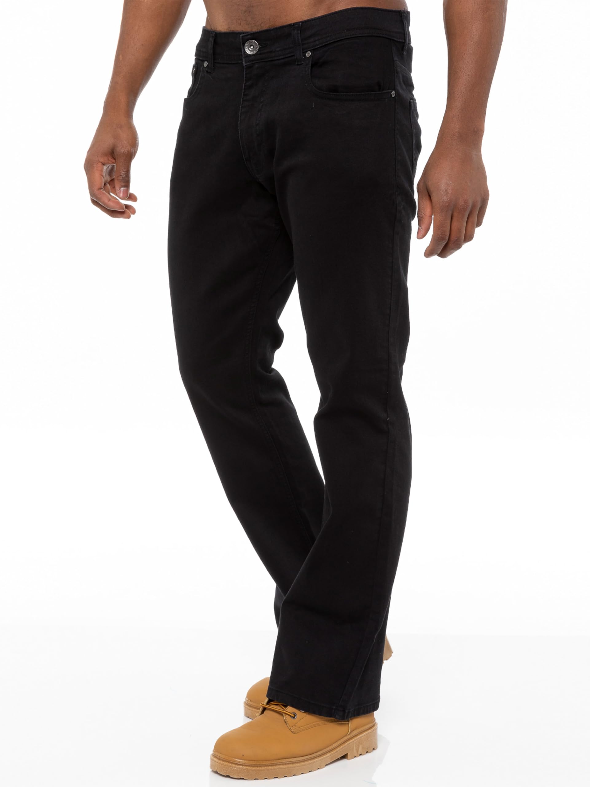 Pantalon Jeans Boot Cut Coupe Classique Coton Homme avec Jean Large