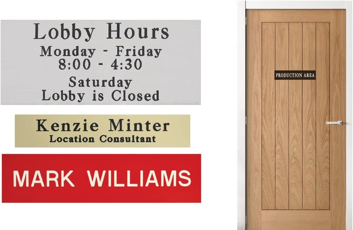 Handy Stamps Engraved Name Plates for Door Sign Personalized | Available in a range of sizes, colors and font types (3" x 10")