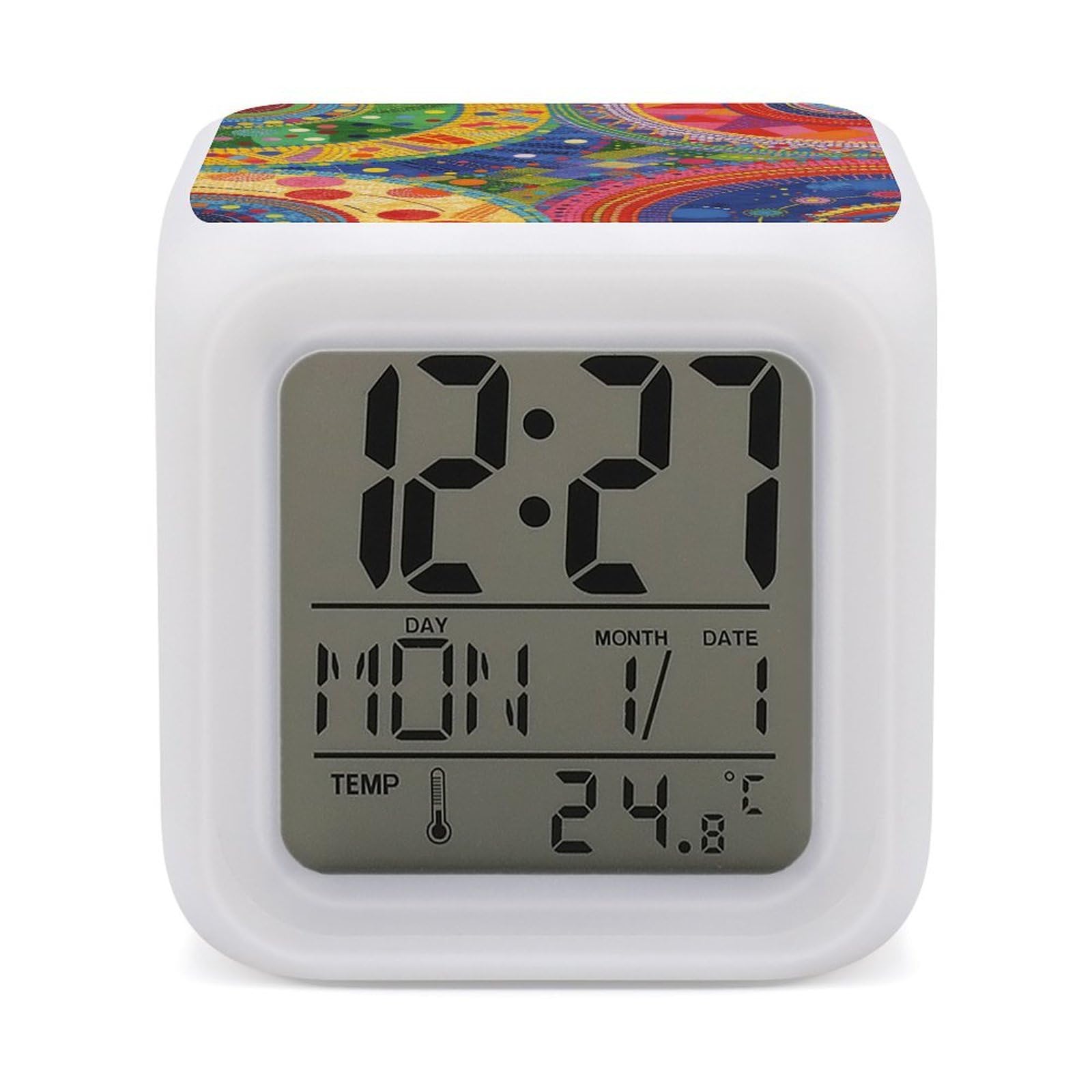 VstaDank Multi Color Alarm Clock Alarm Clock with 7 Color Changing Digital Clocks for Bedrooms Sleep Training Clocks with Large Display for Office Kitchen Living Room
