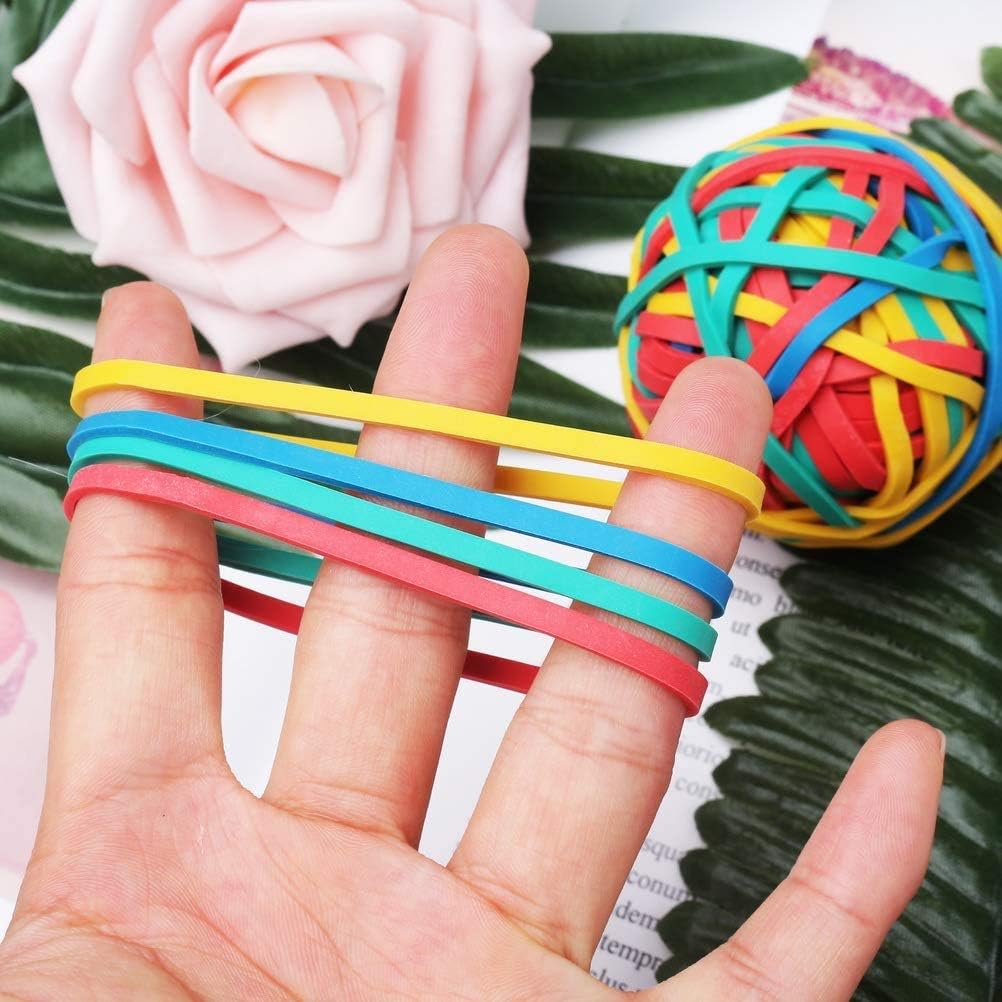 PAZUU Rubber Band Balls Rainbow 130G(0.28lb) Colorful Elastic Stretchable Stationery Holder Band Loops for Arts Crafts Document Office Supplies Organizing : Office Products
