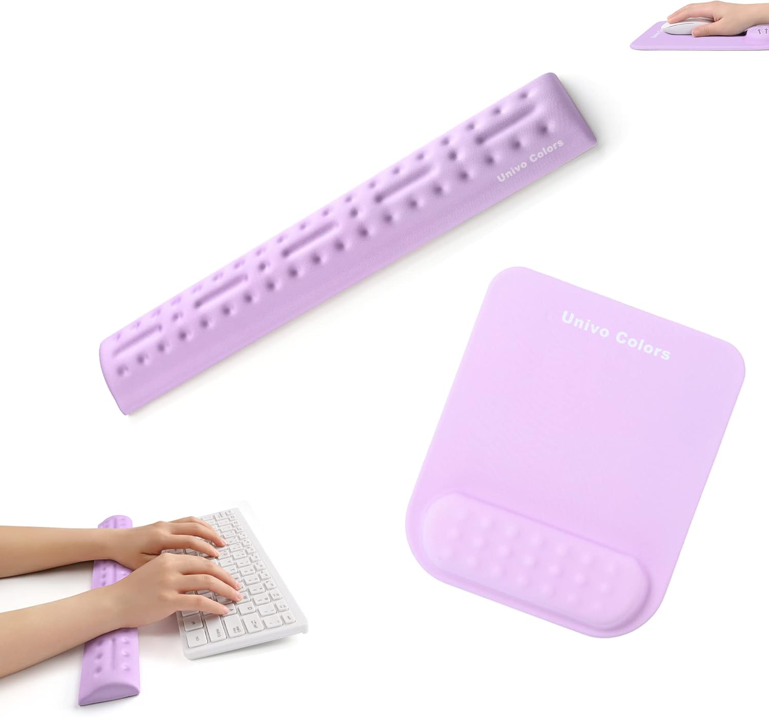 Univo Colors Ergonomic Mouse Pad Keyboard Rest Set Gel