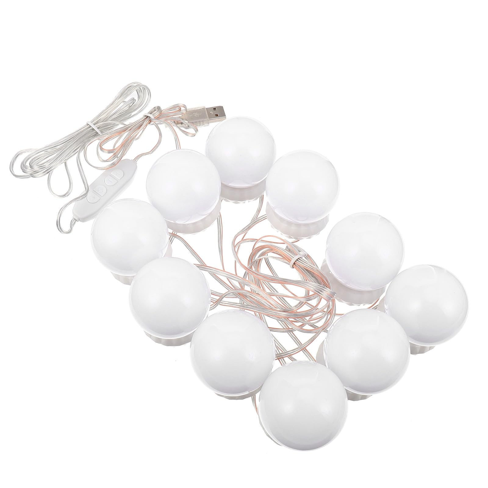 Lampe Miroir de Maquillage LED à 10 Ampoules, Usb, Variateur Tactile