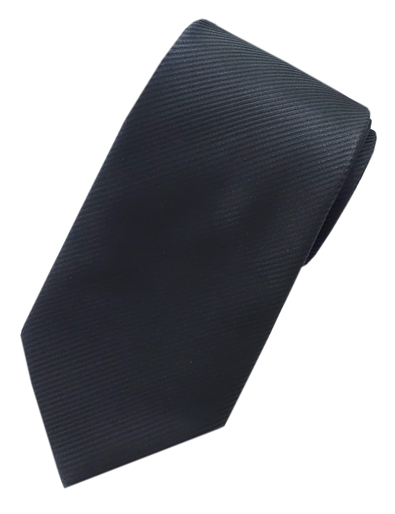 Towergem Men's Black Extra Long Tie Woven Jacquard Solid Necktie Xl 63"