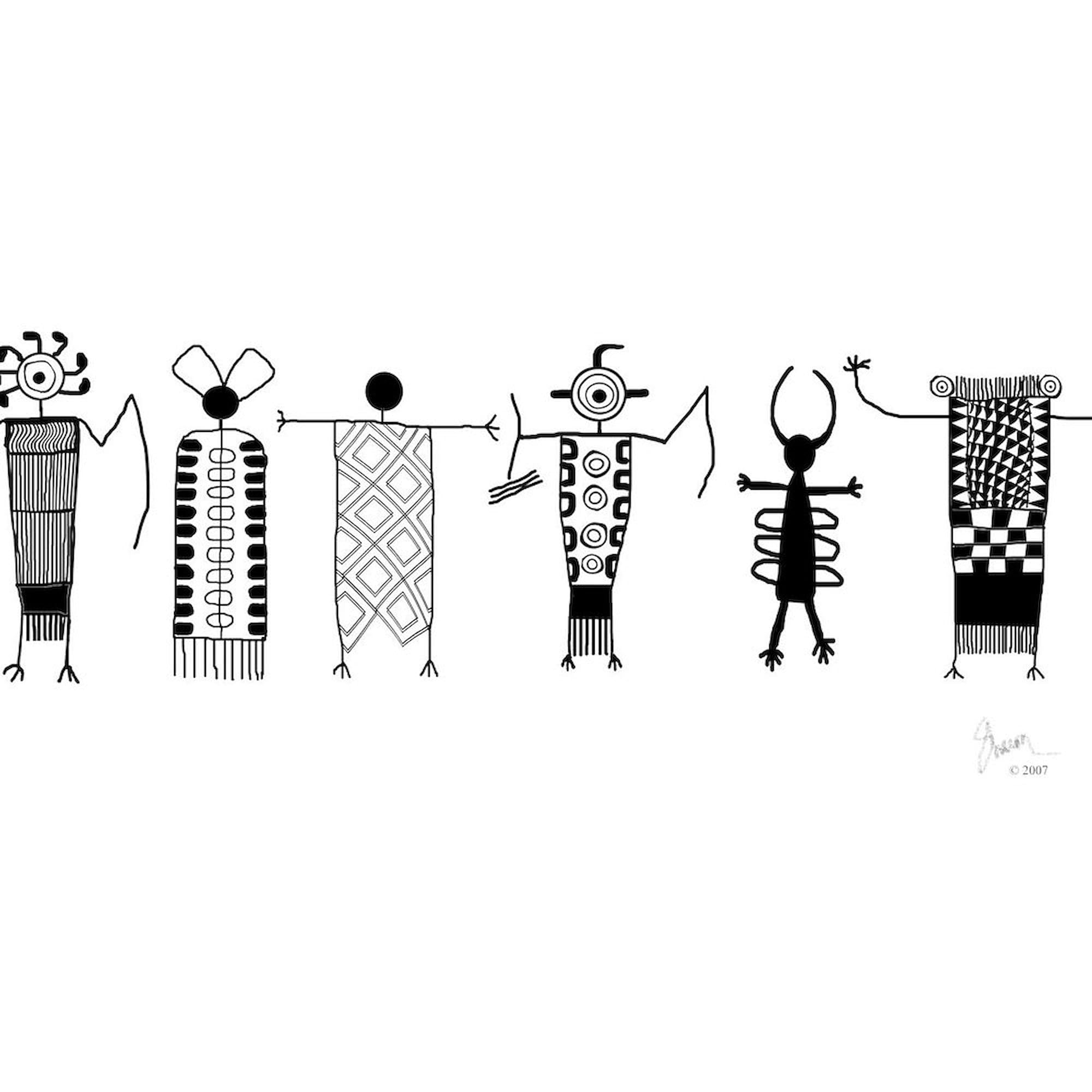 CafePress Group Of Petroglyph Peoples Patches 4