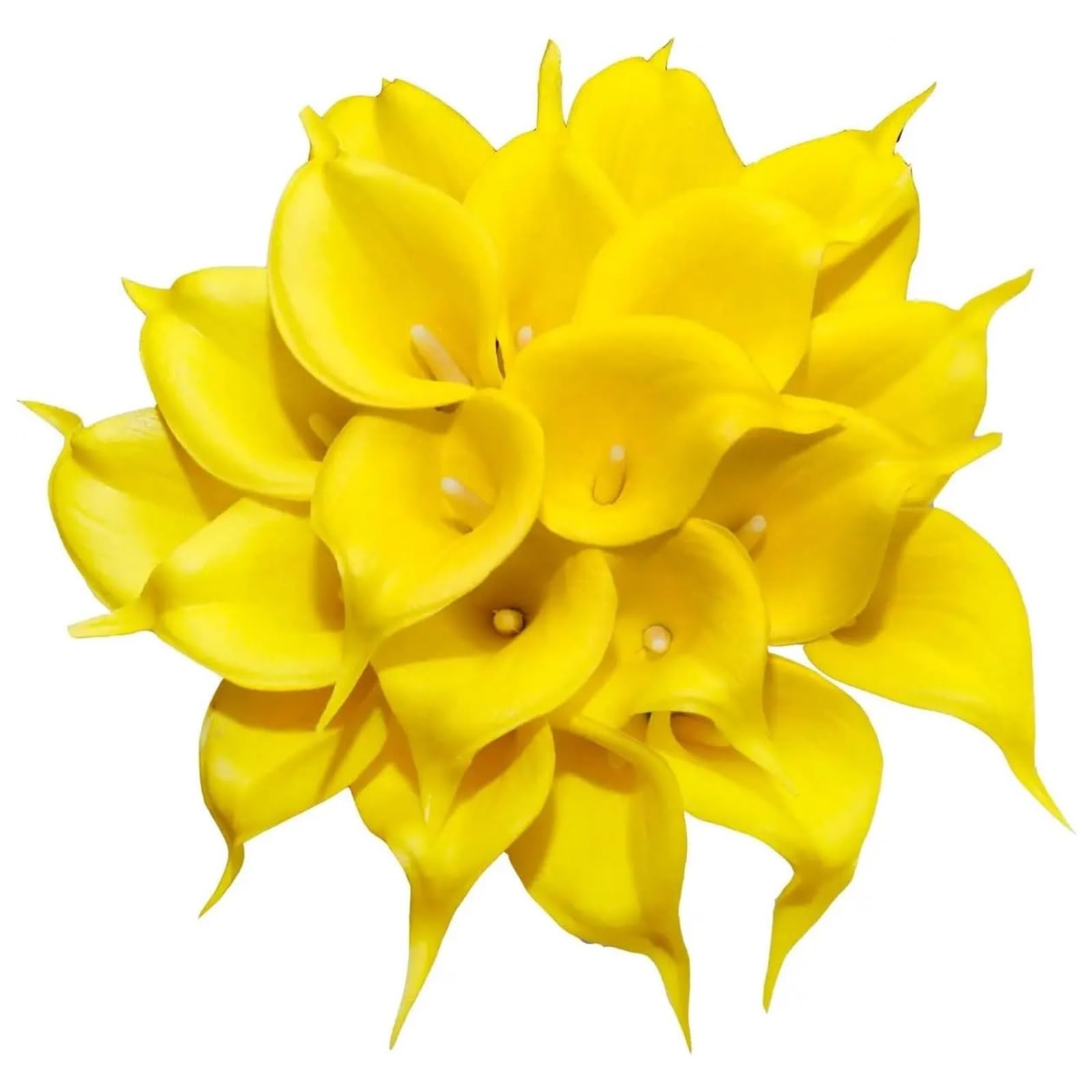LuoAXINN Artificial Wedding Bouquet 20Pcs Artificial Calla Lily Flower Latex Flowers for DIY Wedding Bouquet Party Home Decor(Yellow)
